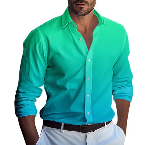 Poloshirt Langarm Herren Baumwoll Tshirt Herren Schwarzes Hemd Herren Vintage Pullover Leibchen Fussball Herren Decke Pullover Herrenhemd Langarm Tshirt Mann Jeans Hemden Für Herren (Cyan, XL) von Feibeauty