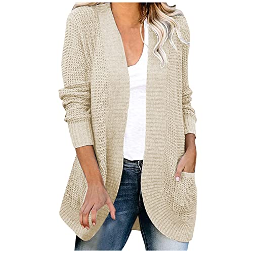 Strickjacke Damen Sommer Damen Parka Winter Sexy Oberteil Damen Ultraleichte Regenjacke Rollkragenpullover Steampunk Jacke Damen Jacke Wasserdicht Damen Damen Anzug Elegant 2 Teilig (Beige, 3XL) von Feibeauty