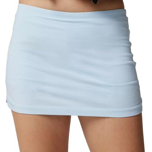 Damen Micro Minirock, sexy, einfarbig, niedrige Taille, schmale Passform, Bleistiftrock, dehnbar, eng, kurzer Rock für Club-Ausgehen, B-sky blue, M Damen Micro Minirock, sexy, einfarbig, niedrige Taille, schmale Passform, Bleistiftrock, dehnbar, eng, kurzer Rock für Club-Ausgehen, B-sky blue, M von Felcia
