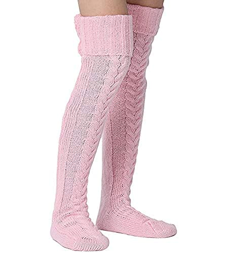 Frauen Lange Stiefelstrumpf Twist Strick über scharfe Socken Einfarbig Winter Warme Leggings Socken von Felcia