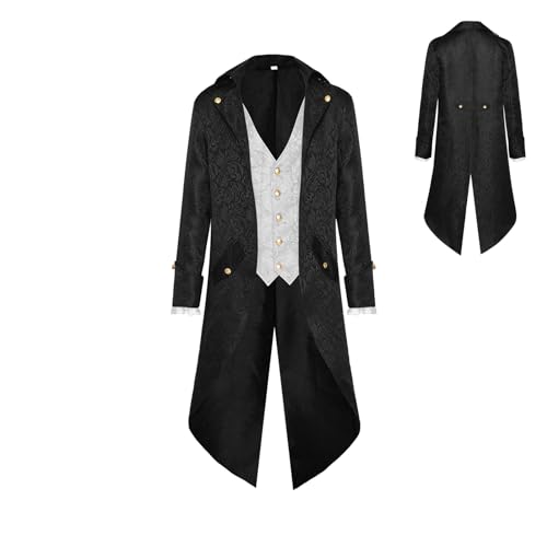 Fellflying Viktorianischer Mantel Herren,Gothic Jacke Herren,Gehrock Viktorianischer Frack - Gothic Cosplay Kostüm für Karneval Fasching Halloween Fellflying Viktorianischer Mantel Herren,Gothic Jacke Herren,Gehrock Viktorianischer Frack - Gothic Cosplay Kostüm für Karneval Fasching Halloween von Fellflying