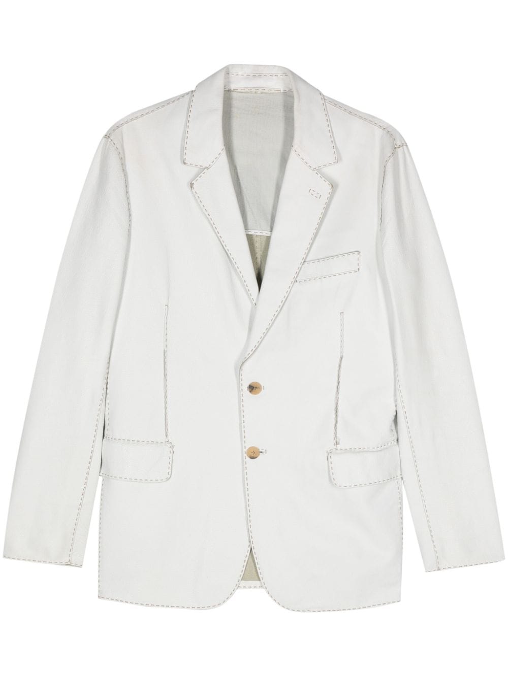 Fendi Pre-Owned Einreihiger Blazer aus Leder - Weiß von Fendi Pre-Owned