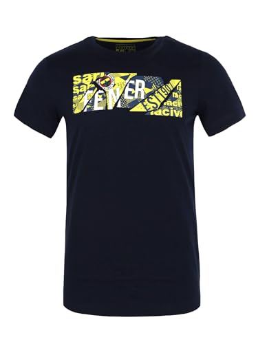 Fenerbahce Herren Tribune Yellow Navy Blue T-Shirt von Fenerium