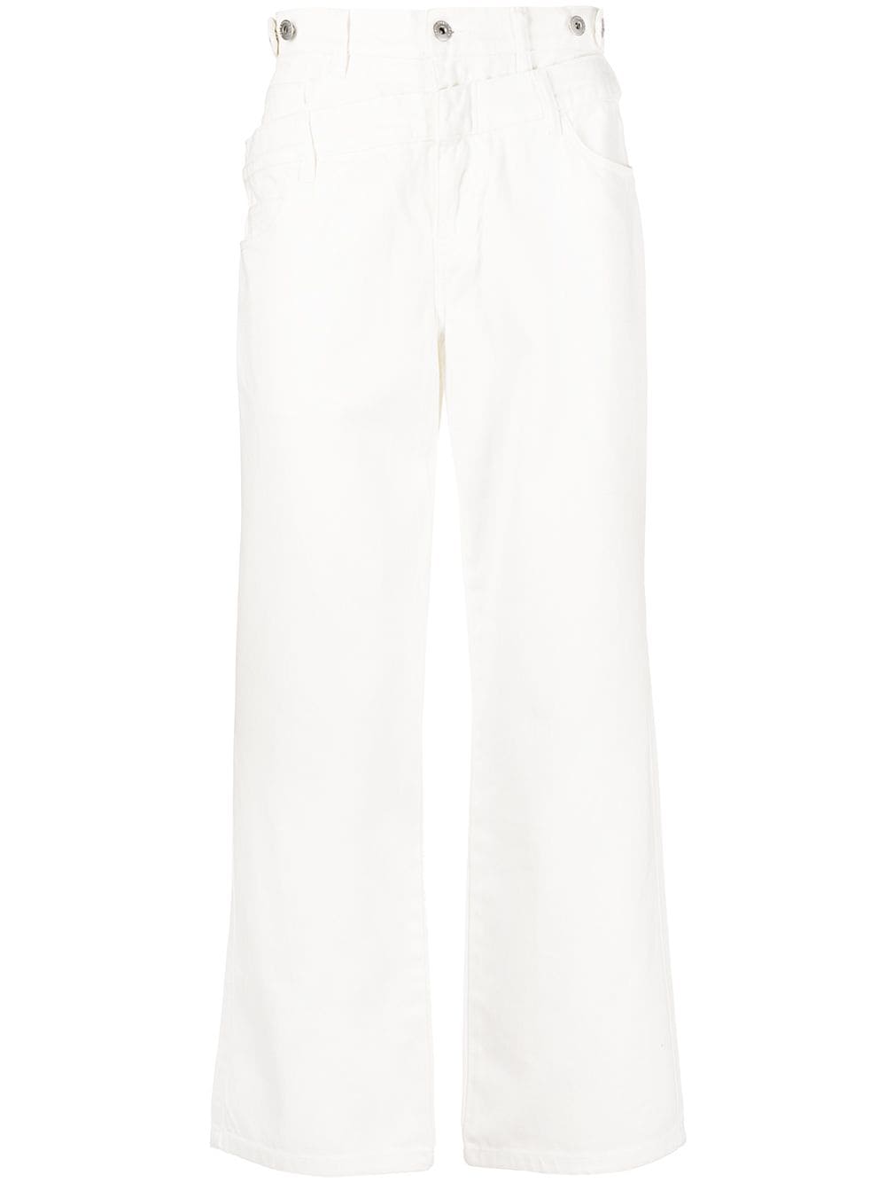 Feng Chen Wang High-Waist-Jeans im Layering-Look - Weiß von Feng Chen Wang