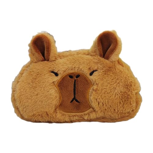 Fenteer Federmäppchen aus Plüsch mit Capybara-Motiv, Stofftier-Tasche, leicht, kreativ, süß, weich, tragbar, Federtasche, Federmäppchen für Jungen und Mädchen, Stil b von Fenteer