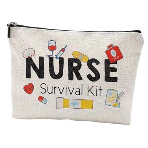 Fenteer Krankenschwester-Make-up-Tasche, Damen-Make-up-Tasche, Kosmetik-Reisetasche, Krankenschwester-Absolventen-Geschenk, Kulturbeutel für Party, Stil D von Fenteer