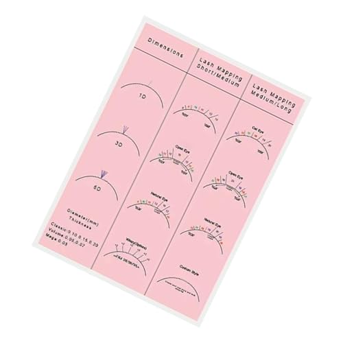 Fenteer Übungswimpern, Übungsbuch aus Papier, Wimpern-Zubehör-Sets, Wimpern-Trainingstabelle, ROSA von Fenteer