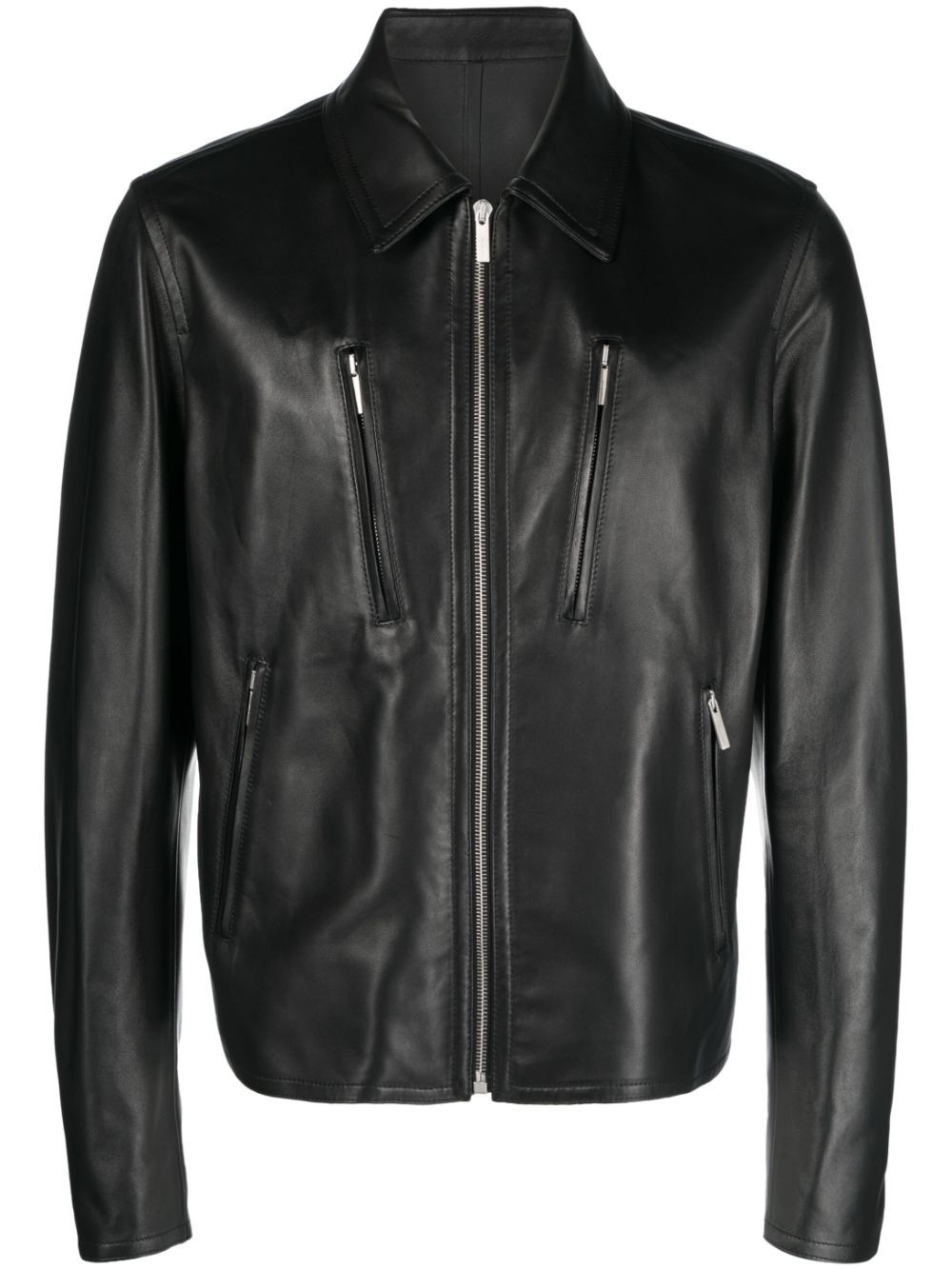 Ferragamo Lederjacke mit Reißverschluss - Schwarz von Ferragamo