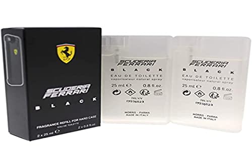 Ferrari Nachfüllpackung für Hartschalenkoffer, Schwarz, 2 x 0,8 oz EDT Spray (Nachfüll), 2 Stück von Ferrari