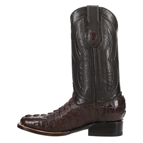 Ferrini Dakota Herren Westernstiefel mit Krokodilstickerei, quadratischer Zehenpartie, Schokolade, 45 EU von Ferrini