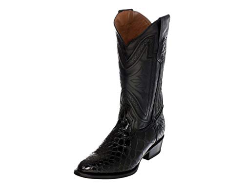 Ferrini Italia Herren Stallion Alligator Round Toe Casual Boots Mid Calf - Schwarz, Schwarz, 40 EU von Ferrini