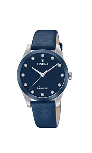 Festina Damen Analog Quarz Uhr mit Leder Armband F20473/2 von Festina