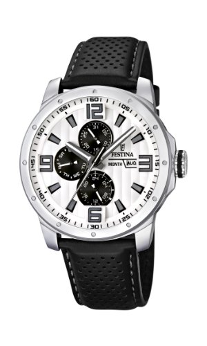 Festina Herren-Armbanduhr XL Sport Multifunktion Analog Quarz Leder F16585/5 von Festina