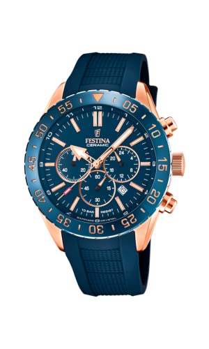 Festina Herren Analog Quarz Uhr mit Silikon Armband F20516/1 von Festina