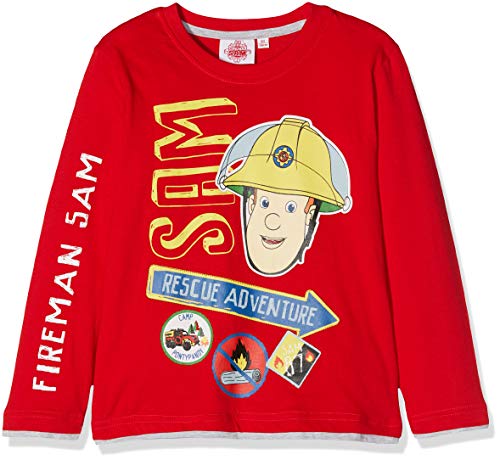 Feuerwehrmann Sam Jungen T-Shirt, Rot, 116 (Herstellergröße: 6 Jahre) von Fireman Sam