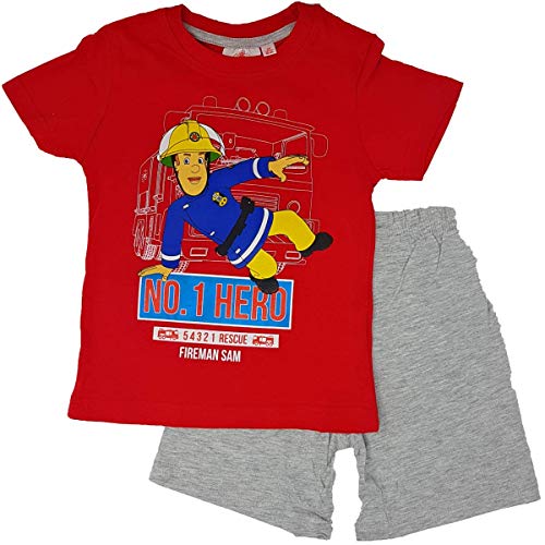 Feuerwerhmann Sam Schlafanzug Pyjama (Rot, 110) von Fireman Sam