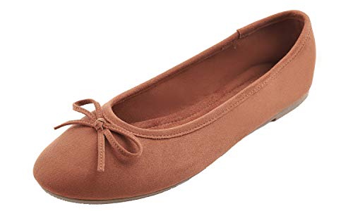 Feversole Damen Klasssische Ballerinas Mikrofaser Balerinaschuhe Flach Damenschuhe von Feversole