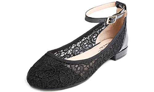 Feversole Mary Jane Lack Damenschuhe Flache Pumps geschlossen Bequeme Schuhe von Feversole