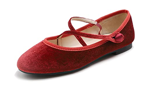 Feversole Suede Elestic Flat, Runde Spitze Stretchy Damen Ballerinas,Samt elastisch flach von Feversole