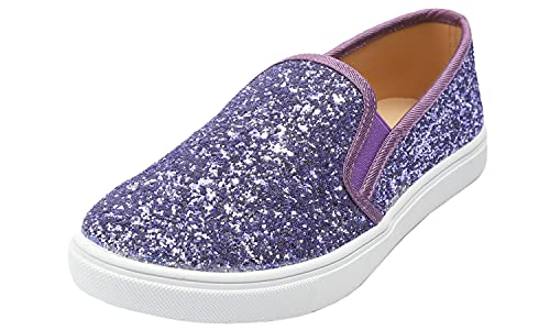 Feversole Women's Featured Glitter Sneaker,Sdamen Schuhe Slip On Sneakers Freizeit Atmungsaktive Fitness Turnschuhe Plattform Air Leichte Outdoor Walking Schuhe von Feversole