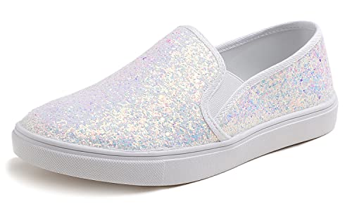 Feversole Women's Featured Glitter Sneaker,Sdamen Schuhe Slip On Sneakers Freizeit Atmungsaktive Fitness Turnschuhe Plattform Air Leichte Outdoor Walking Schuhe von Feversole