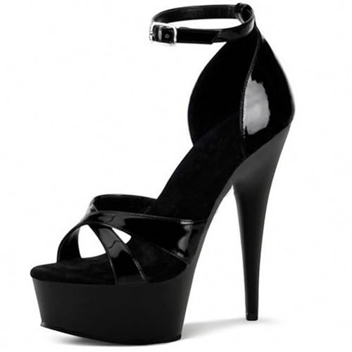 FgdeupY Damen Kreuz Knöchelriemen Plateau Hohe Stiletto Heels Offene Peep Toe Schnalle Kleid Sexy Hochzeit 6 Zoll Sandalen,Schwarz,38 EU FgdeupY Damen Kreuz Knöchelriemen Plateau Hohe Stiletto Heels Offene Peep Toe Schnalle Kleid Sexy Hochzeit 6 Zoll Sandalen,Schwarz,38 EU von FgdeupY