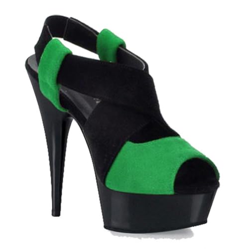 FgdeupY Wildleder Damen Plateau Sandalen Peeptoe Chunky High Heels Knöchelriemen Party Kleid Freizeitschuhe 6 Zoll,Grün,46 EU FgdeupY Wildleder Damen Plateau Sandalen Peeptoe Chunky High Heels Knöchelriemen Party Kleid Freizeitschuhe 6 Zoll,Grün,46 EU von FgdeupY