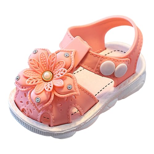 Barfußschuhe Kinder, Barefoot Kids, weiche Lauflernschuhe, geschlossene Sandalen Mädchen & Jungen, Krabbelschuhe, Minimalschuhe, Frühling - Sommer, Klettverschluss (01-5-Hot Rosa, 18.5 Infant) von Fhuuly