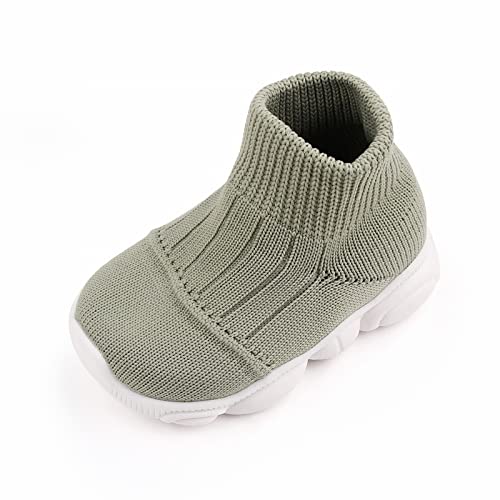 Fhuuly Baby Sockenschuhe Mädchen Jungen Lauflernschuhe 6-36 Monate Kleinkind Stricken Krabbelschuhe mit rutschfeste Gummisohle Mesh Sneaker Atmungsaktiv Babyschuhe mit Weiche Anti-Rutsch Sohle von Fhuuly