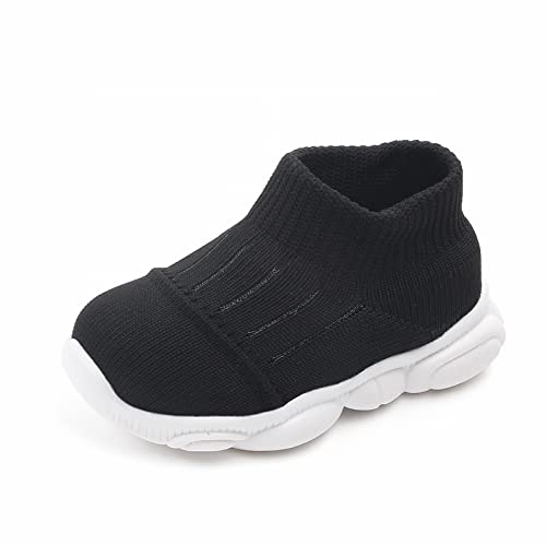 Fhuuly Baby Sockenschuhe Mädchen Jungen Lauflernschuhe 6-36 Monate Kleinkind Stricken Krabbelschuhe mit rutschfeste Gummisohle Mesh Sneaker Atmungsaktiv Babyschuhe mit Weiche Anti-Rutsch Sohle von Fhuuly