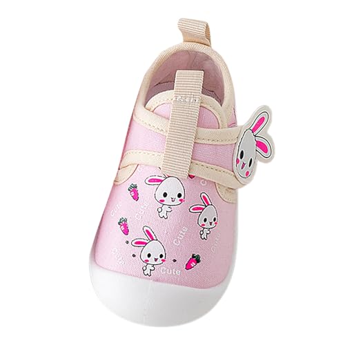 Fhuuly Krabbelschuhe Baby Lauflernschuhe Jungen Mädchen Kleinkinder Schuhe Canvas Atmungsaktiv und Antirutsch 1-3 Jahre Baby Sneaker Weicher Babyhausschuhe Kleinkind (S8-Rosa, 22.5) von Fhuuly