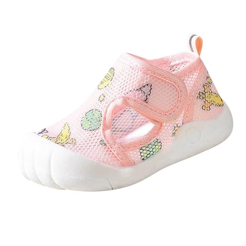 Fhuuly Krabbelschuhe Baby Lauflernschuhe Jungen Mädchen Kleinkinder Schuhe Canvas Atmungsaktiv und Antirutsch 1-3 Jahre Baby Sneaker Weicher Babyhausschuhe Kleinkind rutschfeste (S1-Rosa, 19) von Fhuuly