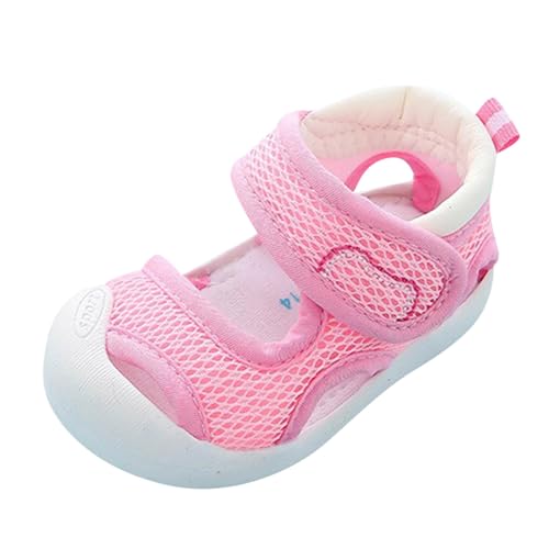 Fhuuly Krabbelschuhe Baby Lauflernschuhe Jungen Mädchen Kleinkinder Schuhe Canvas Atmungsaktiv und Antirutsch 1-3 Jahre Baby Sneaker Weicher Babyhausschuhe Kleinkind rutschfeste (S2-Rosa, 14) von Fhuuly