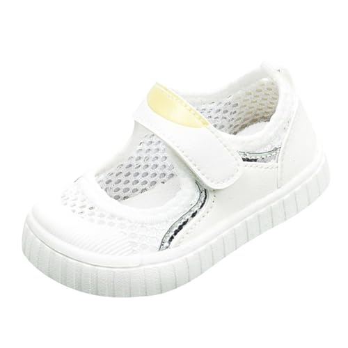 Fhuuly Krabbelschuhe Baby Lauflernschuhe Jungen Mädchen Kleinkinder Schuhe Canvas Atmungsaktiv und Antirutsch 1-3 Jahre Baby Sneaker Weicher Babyhausschuhe Kleinkind rutschfeste (S5-Weiß, 15) von Fhuuly