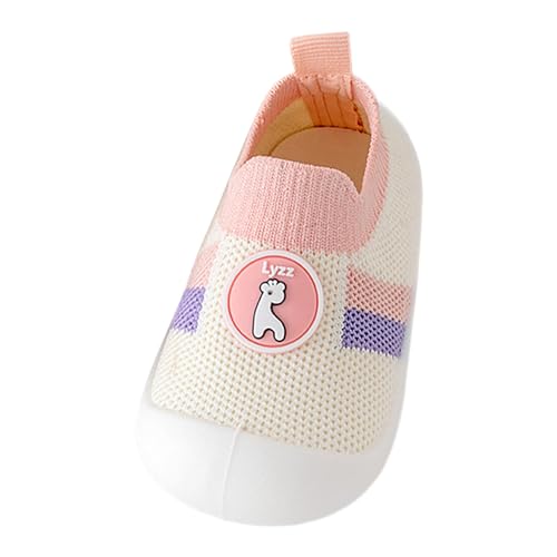 Fhuuly Krabbelschuhe Baby Lauflernschuhe Jungen Mädchen Kleinkinder Schuhe Canvas Atmungsaktiv und Antirutsch 1-3 Jahre Baby Sneaker Weicher Babyhausschuhe Kleinkind rutschfeste (S6-Rosa, 20 Infant) von Fhuuly