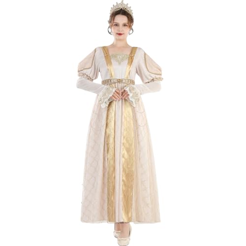 Fiamll Damen Mittelalterliche Regency Kleid Viktorianische Renaissance Kleid Empire Griechische Göttin Kostüm Kleid S von Fiamll