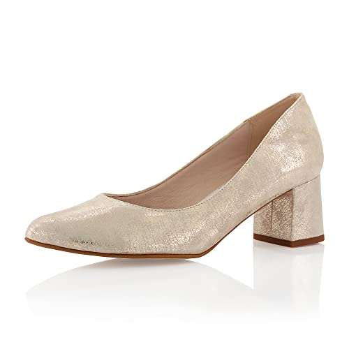 Fiarucci Brautschuhe Mette - Damen, Pumps, Champagne Gold, Suede - Gr. 39 (UK 6) von Fiarucci