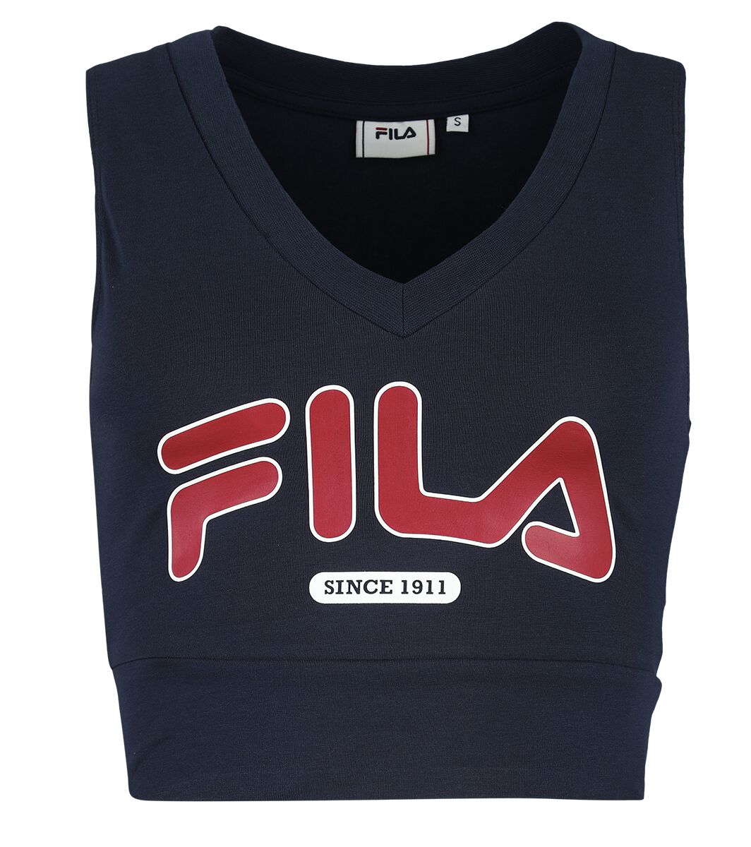 Fila Top - LAIXI Cropped V-Neck Top - XS bis XL - für Damen - Größe M - dunkelblau von Fila