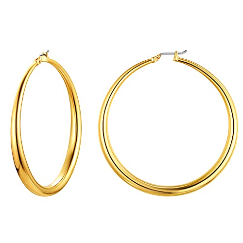 FindChic goldener Kreolen Huggie Hoop Ohrstecker für Damen Mädchen Trendiger Punk Creolen Hoop Ohrringg für Geburtstag Valentinstagg von FindChic