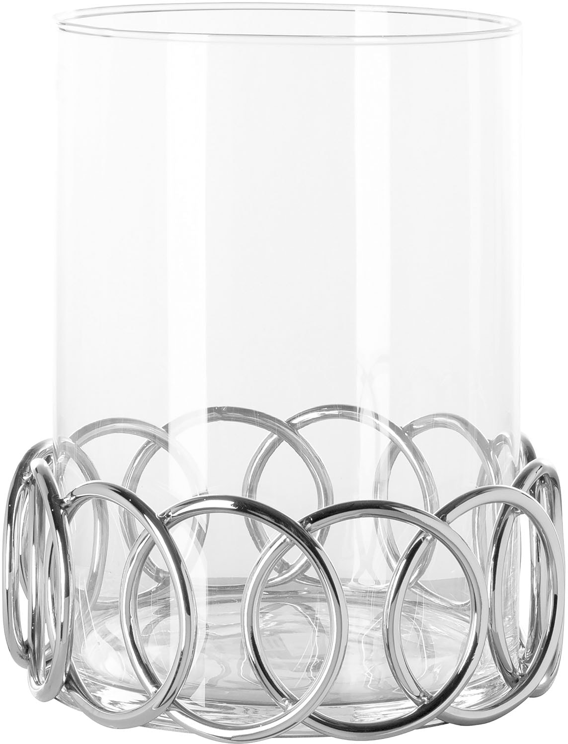 Fink Windlicht "JUWEL", (1 St.), Kerzenhalter aus Edelstahl mit Glaseinsatz, Höhe ca. 28,50 cm von Fink