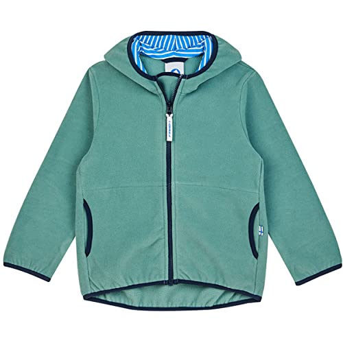 Finkid Paukku Grün - Vielseitige Zip-In kompatible Kinder Fleecejacke, Größe 80-90 - Farbe Trellis - Navy von Finkid