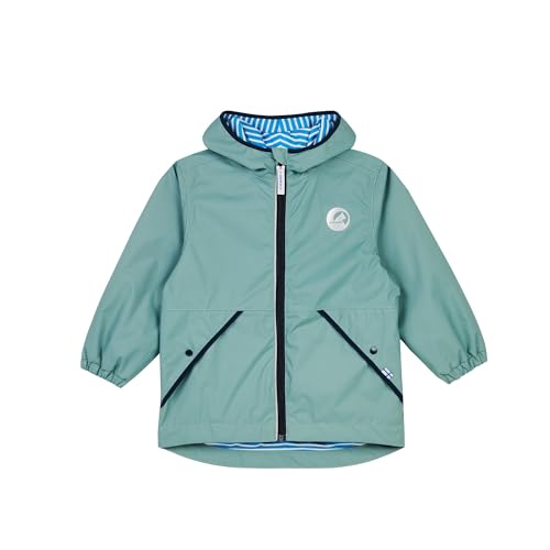 Finkid Puuskiainen Grün - Wasserdichte zip-in kompatible Kinder Outdoorjacke, Größe 110-120 - Farbe Trellis - Navy von Finkid