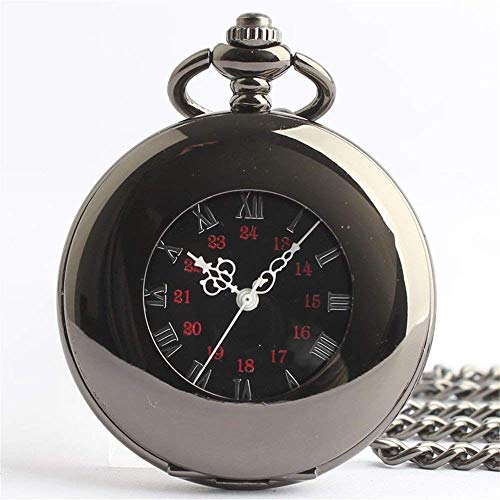 Finoti Exquisite mechanische Taschenuhr, glattes Gehäuse, Geschnitzte Retro-Taschenuhr, Schwarz von Finoti