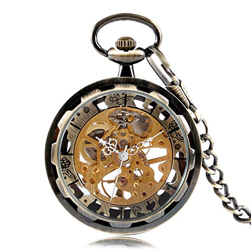 Finoti Taschenuhr, Vintage-Taschenuhr mit Taschenkette, offenes Design, mechanische Taschenuhr, Exquisite Taschenuhr, Geschenke für Männer von Finoti