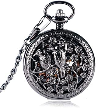 Finoti Taschenuhr, achteckige mechanische Taschenuhr für Jungen, Jugend-Retro-Taschenuhr mit Handaufzug, Kette von Finoti