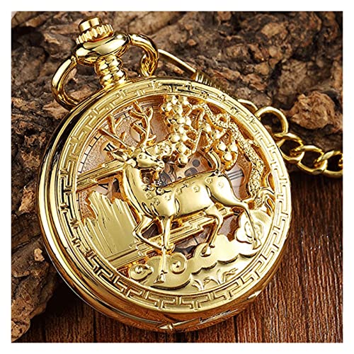 Goldene Hohle Muster Mechanische Taschenuhr Vintage Doppel Seite Steampunk Uhr Männliche Halskette Uhr Kette Frauen Männer von Finoti