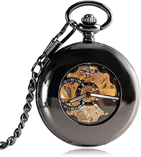 Vintage glattes Gehäuse Taschenuhr Skelett Herren stilvoll Luxus automatisch mechanisch Exquisite Coole römische Ziffern Geschenk Weihnachten von Finoti