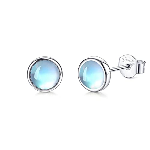 Finrezio 925 Sterling Silber Ohrringe für Damen Mondstein Opal Türkis Schwarz Ohrstecker für Mädchen Hypoallergene Ohrringe Geschenk Weihnachten Valentinstag von Finrezio