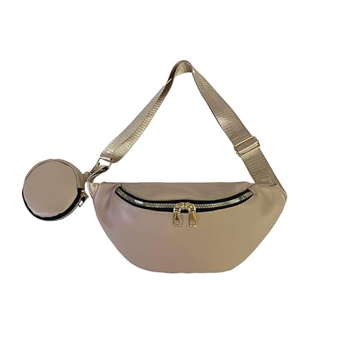 Fiorky 2PCS Frauen Fanny Packs Reißverschluss Gürtel Tasche Solide Taille Tasche Reise Workout Sling Tasche, khaki, Casual von Fiorky