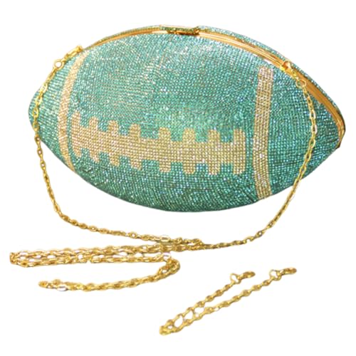 Fiorky Abendtasche in Fußballform, großes Fassungsvermögen, Strass, glänzende Diamanten, Geldbörse, kreativ, stilvoll, Umhängetasche mit Schulterkette, trendige Tragetasche (Himmelblau) von Fiorky